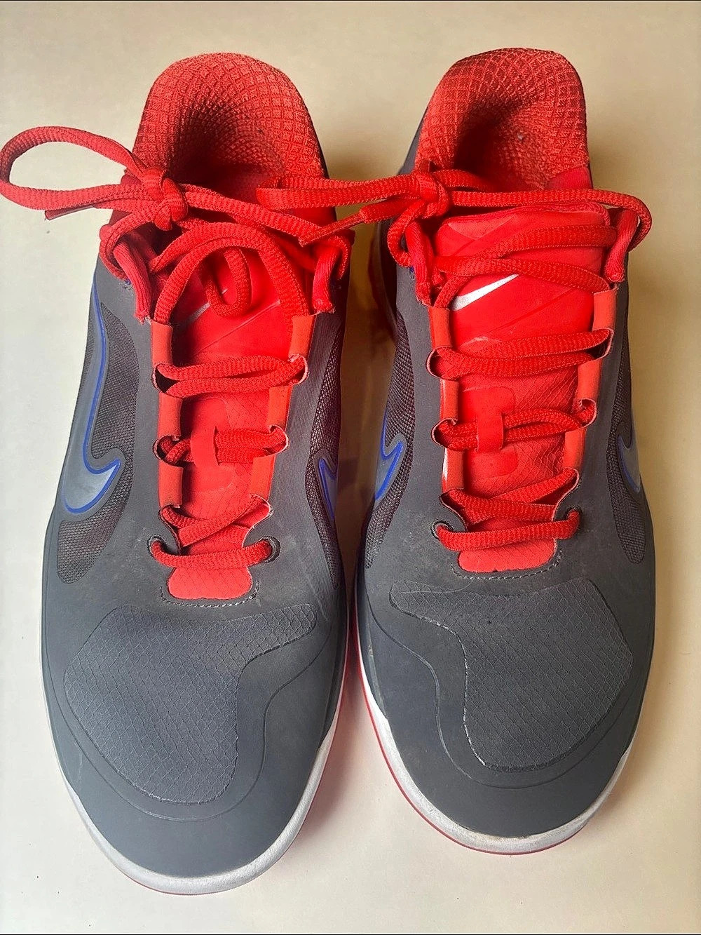 Nike Lunar Athletic Shoes Gray & Red US 9.5